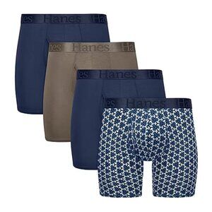 Hanes Supersoft Bonus Pack Mens 4 Pack Boxer Briefs Uo2bd4 , Sz XL 925312